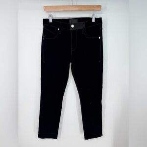 R+A Velvet Skinny Leg Mid Rise Zip Up Pants